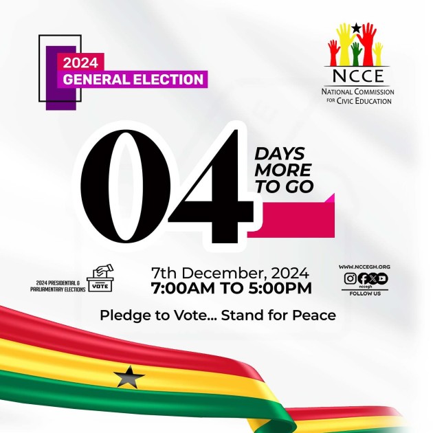 4 Days to Go: 2024 General Election Countdown! | NCCE Ghana