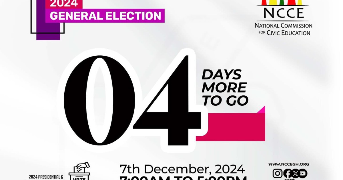 4 Days to Go: 2024 General Election Countdown! | NCCE Ghana