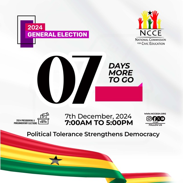 7 Days to Go: 2024 General Election Countdown! | NCCE Ghana