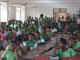 Officers from Pru West District office of the NCCE sensitizes students on good sanitation practices and child protection activities