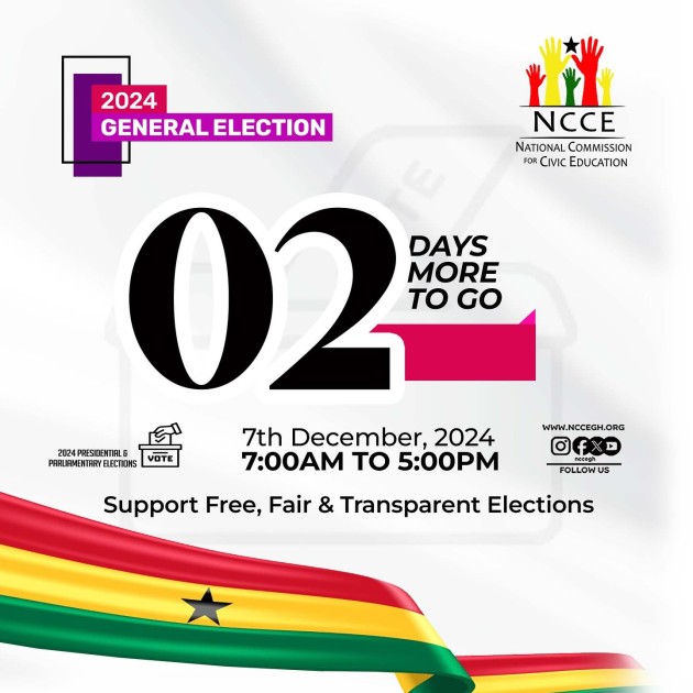 2 Days to Go: 2024 General Election Countdown! | NCCE Ghana