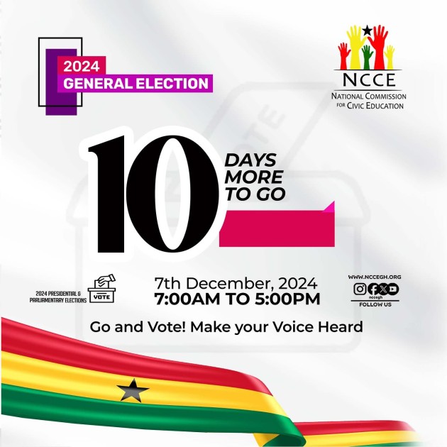 10 Days to Go: 2024 General Election Countdown! | NCCE Ghana