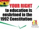 ​Your right to free education is enshrined in the 1992 Constitution of Ghana
